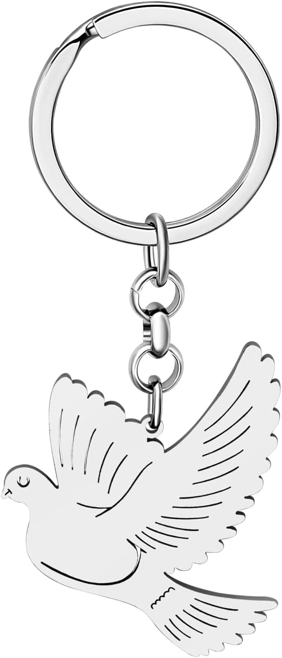 Stainless Steel Gold Cute Hummingbird Pigeon Birds Keychain Keyring for Women Girls Gift Car Purse Keys Accessories image 2