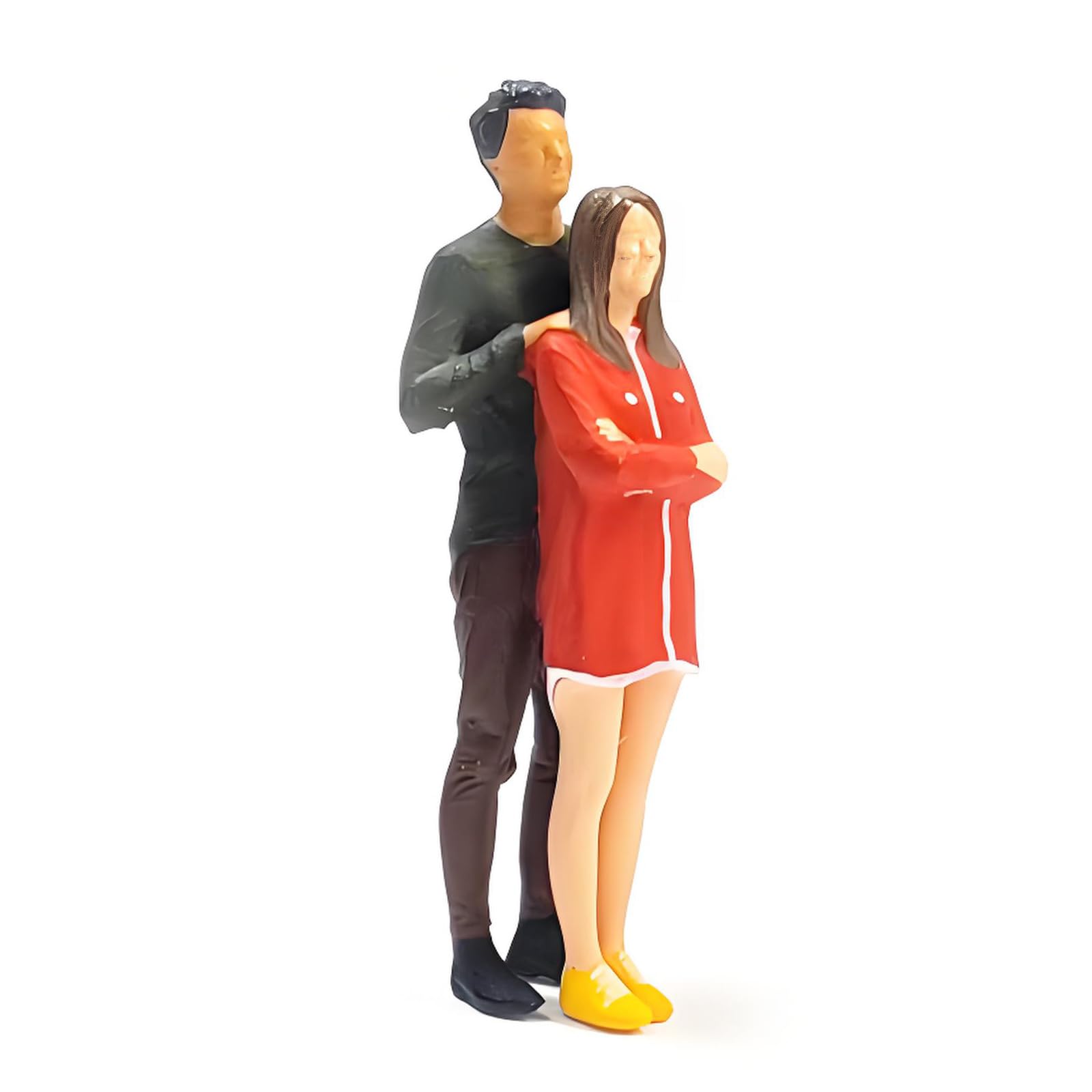 Shurhome Precisions Sized 1: 64 Resin Miniature Couple Statue for Architectural Models Train Set and Creative Scene Arrangements Couple Figurine