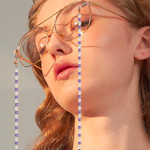 Image of Damanse Eyeglass Chain,8 Pcs Beaded Eye Glasses Strap Holders around Neck For Women