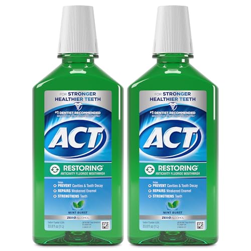 ACT Restoring Anticavity Fluoride Mouthwash with Zero Alcohol, Repairs Enamel