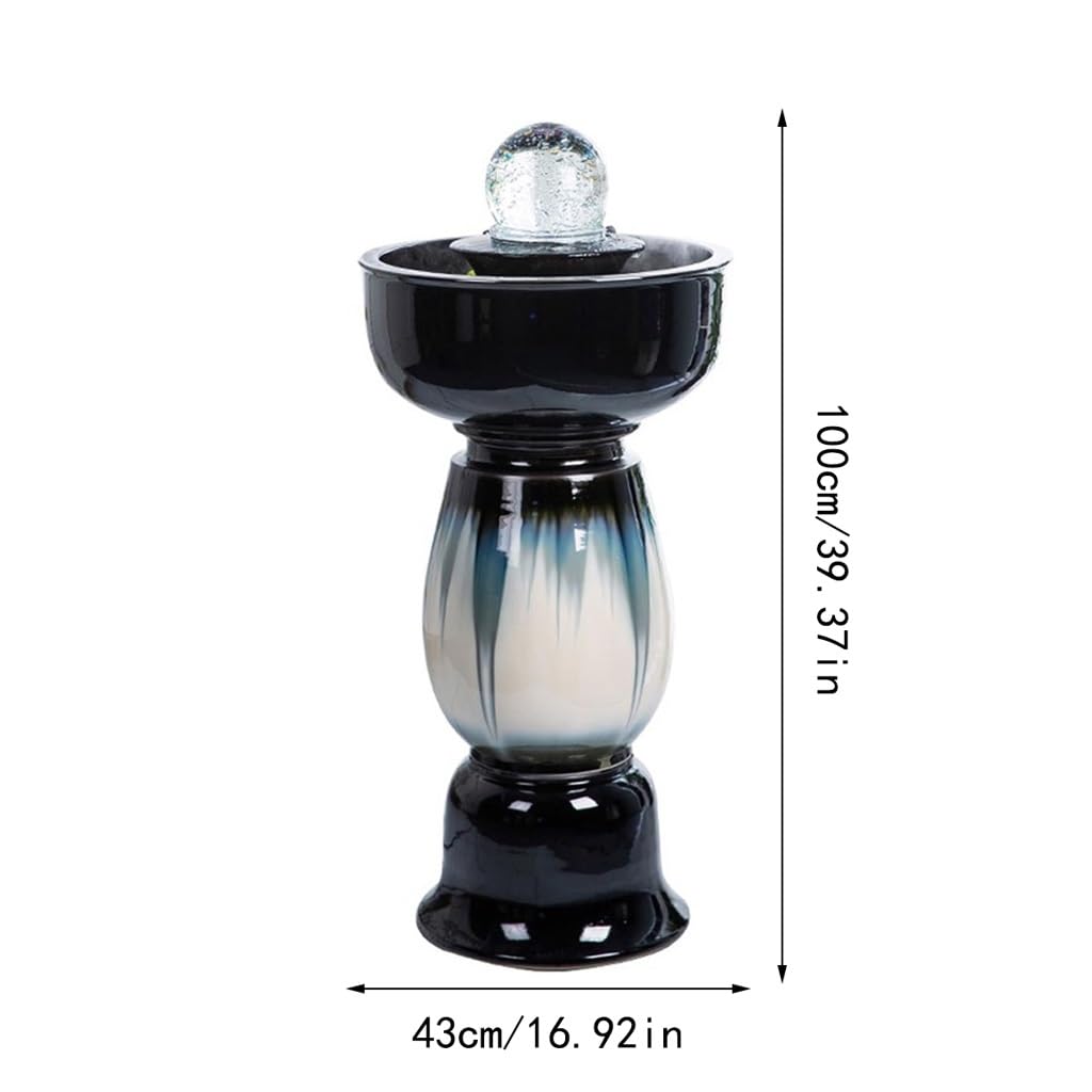 Fuente Decorativa de jardín, Fuente de Agua con Cascada, de cerámica, diseño de Pino, Feng Shui Zen, decoración para salón, Dormitorio, Oficina