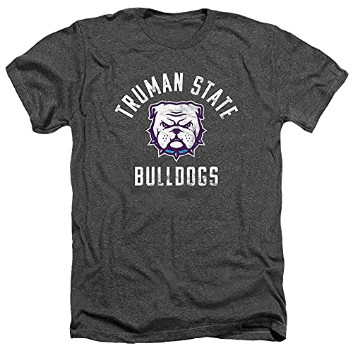 Truman State University Official Bulldogs Logo Unisex Adult Heather T Shirt,Charcoal Heather, Medium
