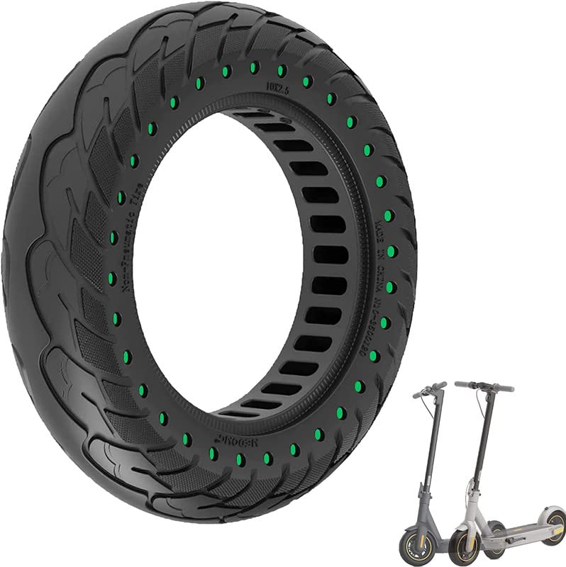 GLDYTIMES Solid Tyre 10 Inch Electric Scooter Solid Tire 10x2.125/2.0 Replacement for Xiaomi Pro2/ Pro/ M365, AOVOPRO Pure Motorized Scooter Wheels Strong Grip Front or Rear Tyres Green 1Pcs — image 1