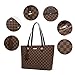 Handbags for Women Satchel Shoulder Bags Tote Bag Purse 4pcs Set (Coffee)