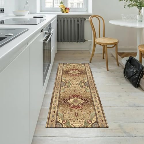 Alfombra para cocina lavable pasillo vintage marron 70x280 cm 5