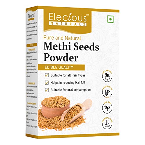 Image of Elecious 100% Methi Seed Powder For Hair Growth - 200 g | Fenugreek Powder | 100% Pure and Natural | Ideal for Hair care, Hair growth, Skin care and Eating