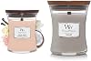WoodWick Medium Hourglass Candles, Coastal Sunset and Fireside Scents, Soy Blend Wax, Wood Wicks