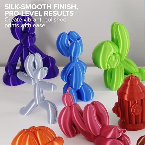 Image of Polymaker Panchroma Silk PLA Filament 1.75mm 1kg, Shiny Silver, New and Improved Formula, Better Strength, Printing Speed and Clog-Free. Works in Most FDM and Multicolor 3D Printers.