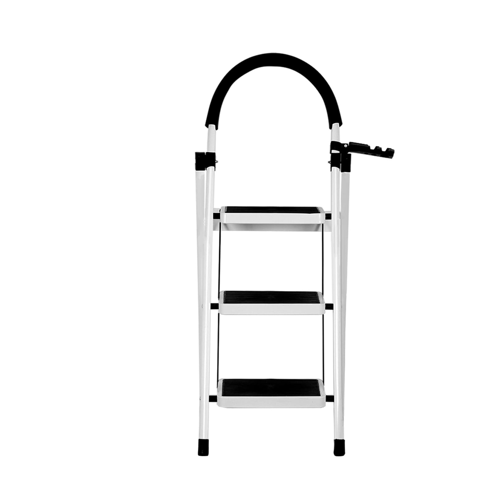 Marchepied Robuste Pliable de Bricolage, Escabeau à 3 marches - Prend Peu de Place et se Range Facilement - en Aluminium-104 x 57 x 41,5 cm - 3 marches (Blanc)