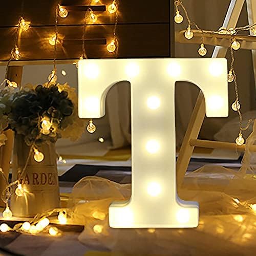 A-Z LED Letter and 0-9 Number Light Sign Marquee Number Light Up Marquee Alphabet Lights Signs for Night Light Standing Wedding Birthday Party Battery Powered Christmas Lamp Home Bar Decoration
