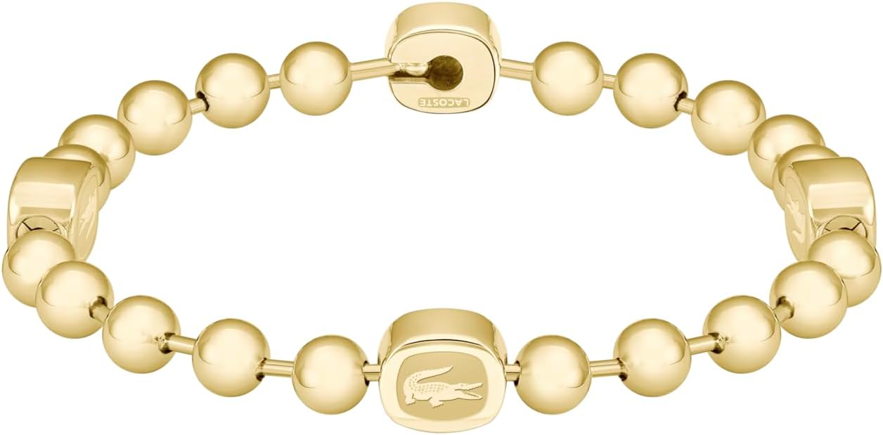 Lacoste Vigor Bead Chain Bracelet for Men - Stainless Steel Jewelry - Contemporary Design, Fashion Accessory - Gift For Him