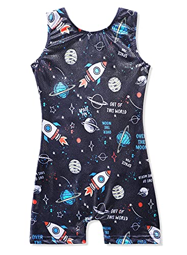 Image of HOZIY Girls Gymnastics Leotards for Kids Tumbling Outfits Biketard Sparkle Adorable Pattern