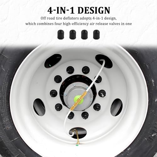 Image of IHOTDER 4-in-1 Bleeder Tire Deflators Offroad Accessories with Key Chain,Portable Universal Purpose Air Down Tire Deflators,Brass Manufactured Auto Tire Tools for Cars,Trucks,SUVs