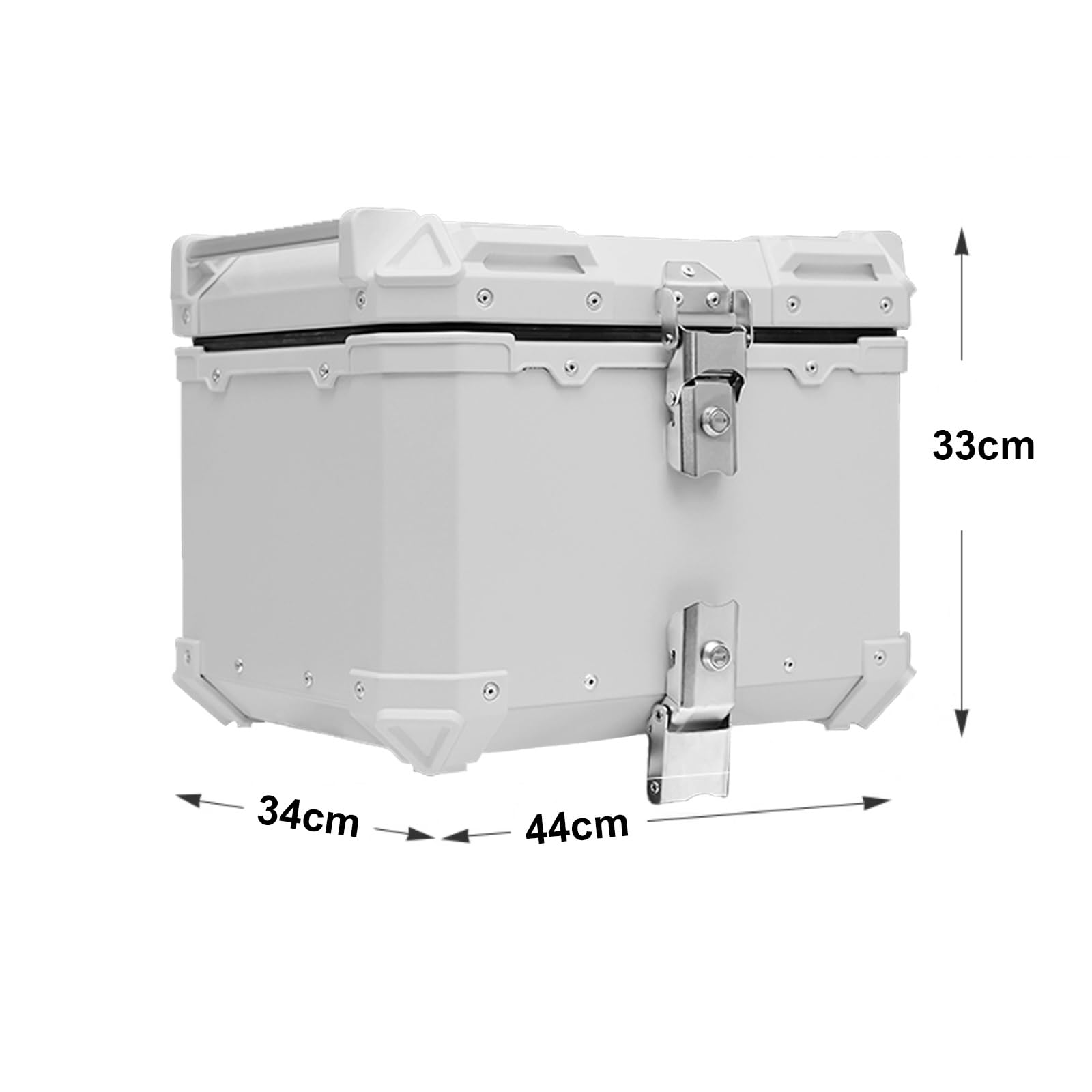 40/45L Baule per Moto Con Piastra Universale Impermeabile Lega Di Alluminio Bauletto per Motociclette Rigida Top Box per Moto Con Doppia Serratura Accessori Completi per Ciclomotori Motocicli Scooter(