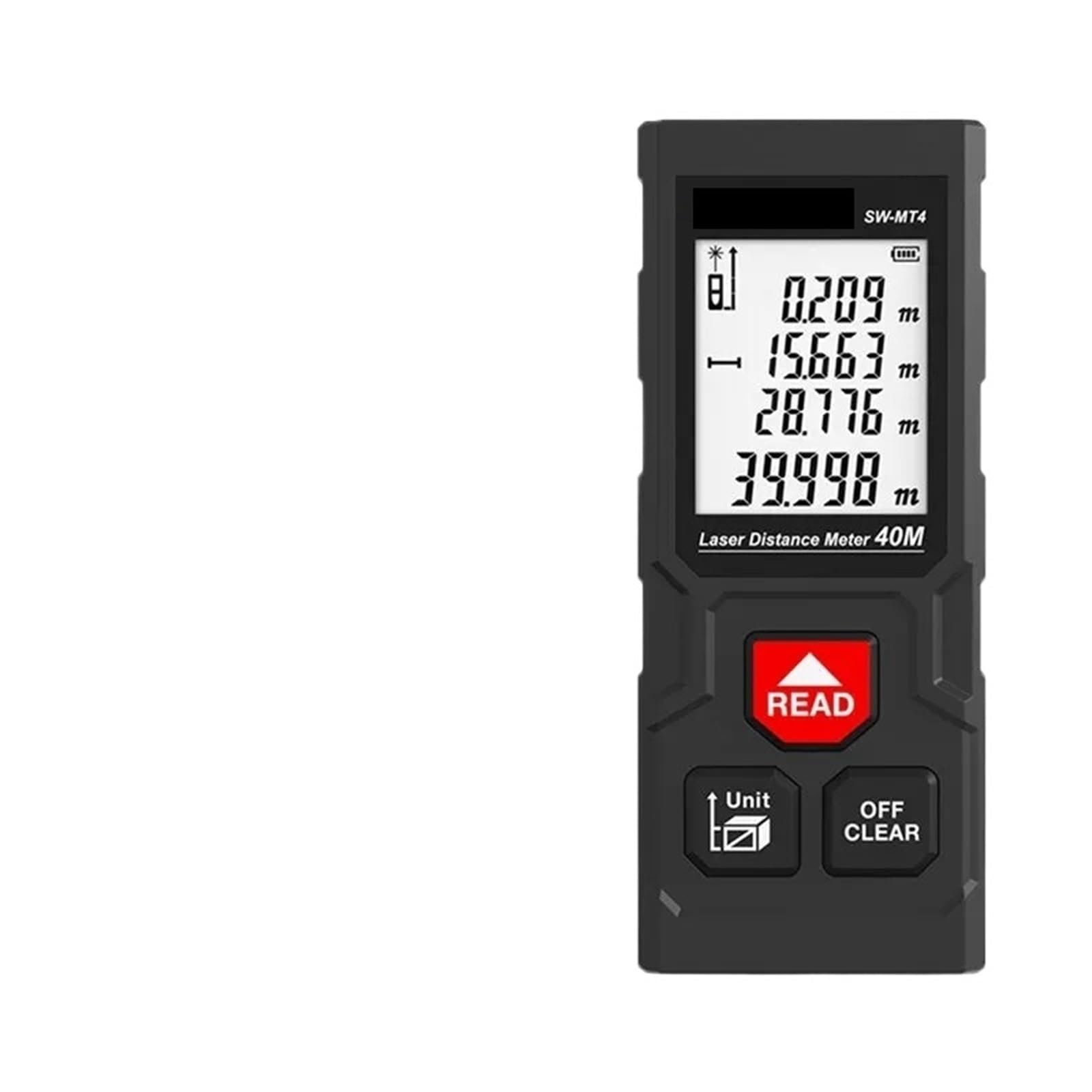 Medidor de Distancia Digital de 40 m/50 m, telémetro de precisión con medición de Distancia, área, Volumen y autocalibración.