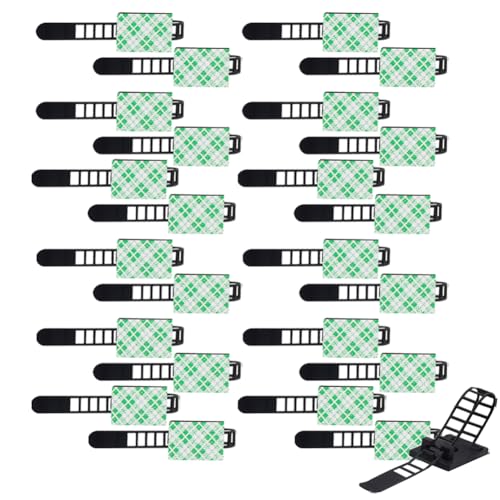 WELANGBN 25 Pieces Desk Wire Organizer Cable Ties Zip Ties Adhesive Cord Clips Cable Management Cord Keeper Desk Wire Management