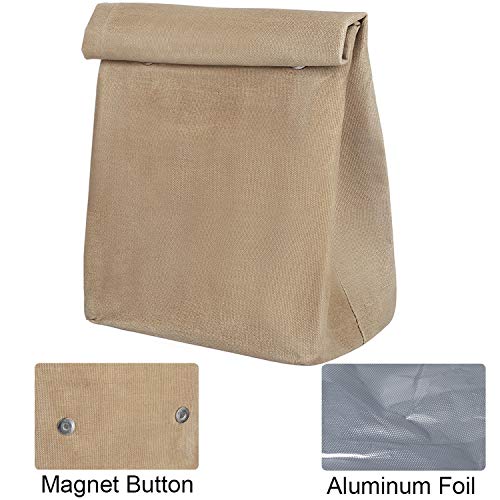 Derekland Waxed Canvas Lunch Bag for Women & Girls, Stylish Lunch Sack, Waterproof