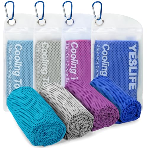 Image of YESLIFE 4-Pack Cooling Towels (40 inchx 12 inch), Cooling Neck Wraps, Ice Towel