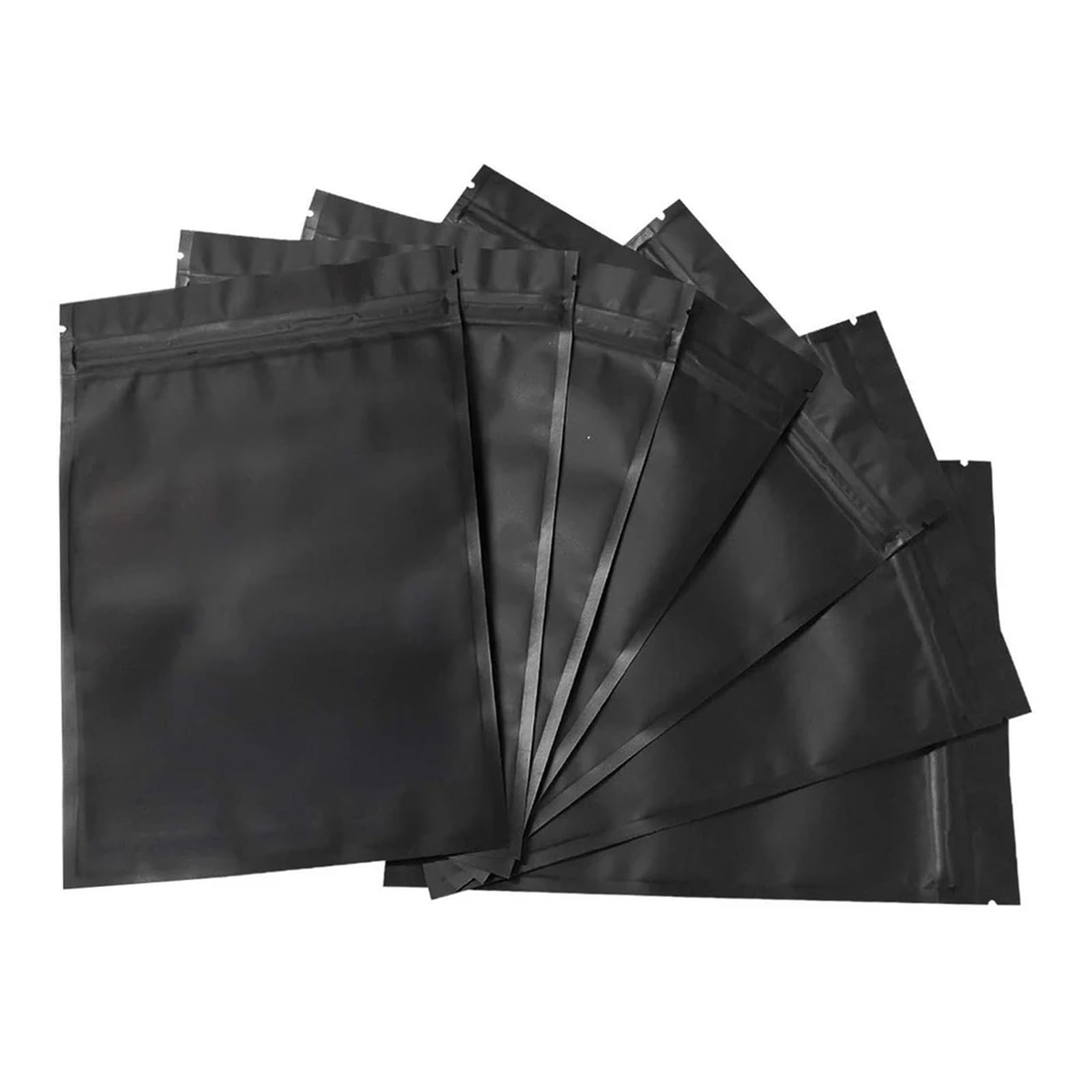 Bolsas con Cierre hermético, Bolsas de Mylar con Cierre hermético, Ventana translúcida, Cierre de Tres Lados, Color Negro Mate, Varios tamaños, Paquete de 100(26x30.5cm)