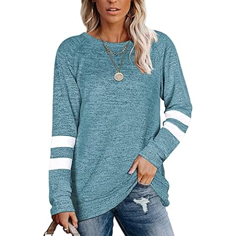 Famulily Women's Soft Striped Sweatshirt Cover