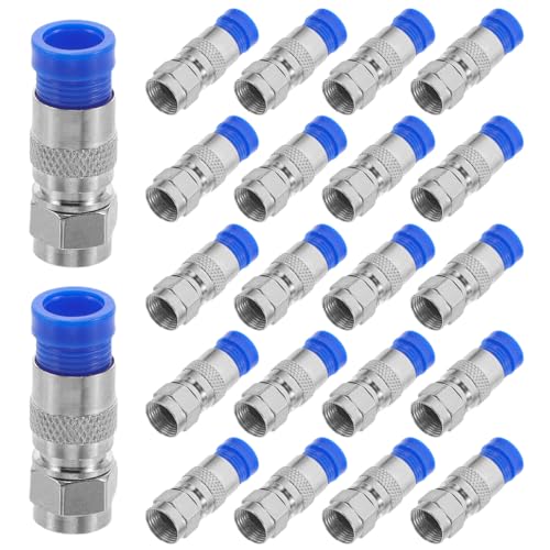 CAXUSD 40 Conectores Adaptadores Coaxiales para Cable De Antena Rg6 Conectores De Compresión Rg6 Adaptadores F De Compresión Coaxiales Acopladores F