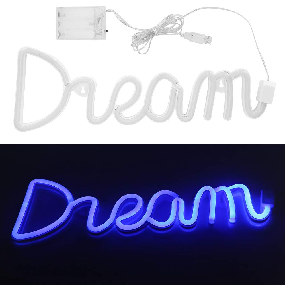 Insegna innovativa Unica a Forma di Sogno LED Neon Wall Sign Doppia Alimentazione a Parete, Luce a LED, luci Decorative da Parete per pareti per Feste per Bambini