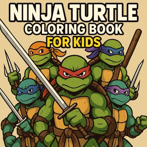 Ninja Turtle coloring book for kids: A fun and creative adventure for kids to color and explore
