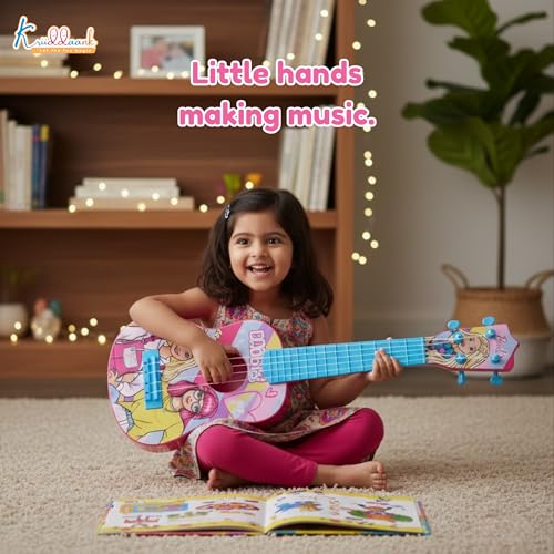 Image of Mattel Barbie Theme Big Guitar Toy for Kids - Pink Musical Instrument for Girls Age 3+ | Interactive Sound & Educational Play | Lightweight & Safe Design |