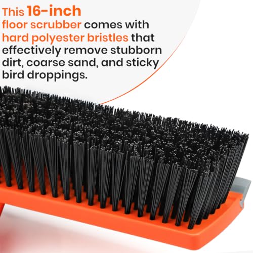 Image of 16 Inch Push Broom Heavy-Duty Outdoor Commercial Broom Brush