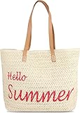 [page_title]-normani Große Strandtasche Schultertasche Einkaufstasche Shopper Badetasche Beachbag für Damen Weekend Bag Farbe Hello Summer