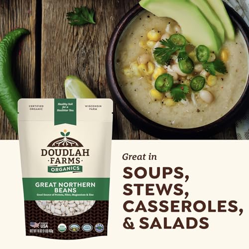 Organic Great Northern Beans 5lb Bulk by Doudlah Farms - Farmed From Regenerative Soil - Tested Clean Certified - Vegan, Non-GMO, Grown In USA - Fiber & Protein for Soups, Burritos, Salads, and Chili - Image 4