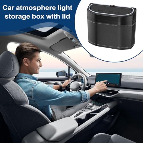 Portaresiduos automotrices ligero con luz LED de atmósfera 5