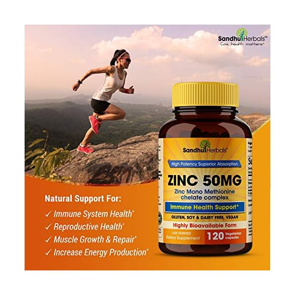 Zinc-50mg-Supplement-120-Vegetarian-Capsules-Zinc-Highly-Absorbable-Supplements-for-Immune-Support-System-Gluten-Free-Zinc-Supplement Zinc 50mg Supplement 120 Vegetarian Capsules, Zinc Highly Absorbable Supplements for Immune Support, Gluten Free