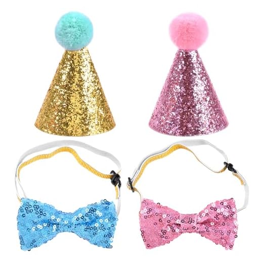 2 sombreros de cumpleaños, 2 pajaritas, sombrero de cumpleaños para mascotas, sombrero de fiesta, decoración de mascotas, pajarita de perro, accesorios de fiesta, adecuado para fiestas de mascotas,