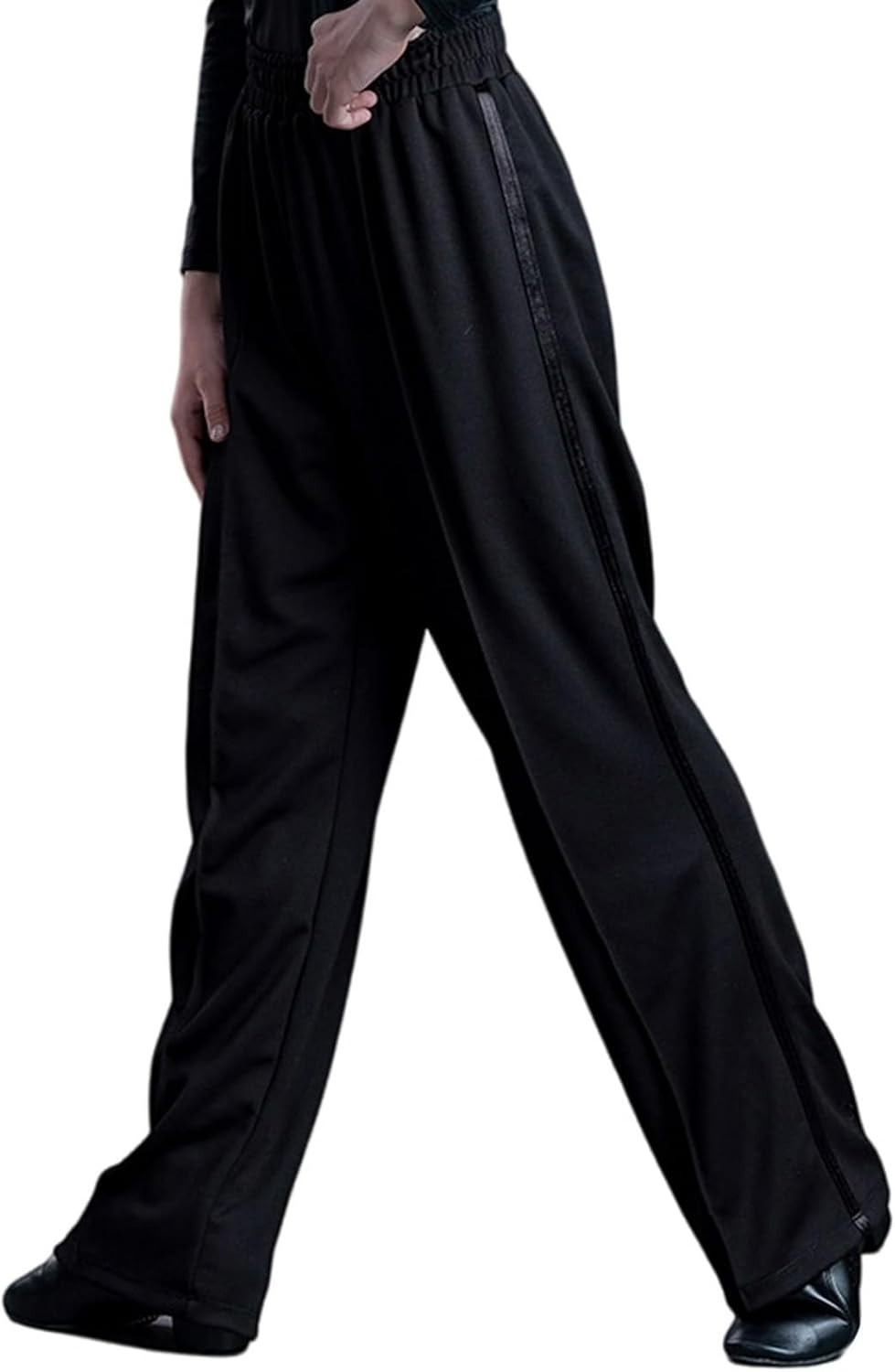 Kids Boys Toddler Striped Latin Modern Dance Pants Elastic Waist Salsa Tango Cha Cha Ballroom Trousers Dancewear Loose