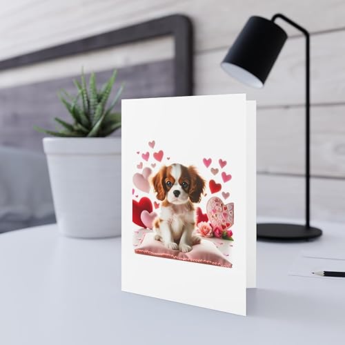 Miniatura 5 de Tarjeta de felicitacióntarjeta de notas  Día de San Valentín Cavalier King Charle Spaniel Puppy  Paquete de 1