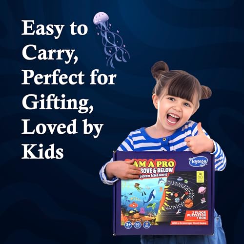 Image of I Am A Pro | 2 Floor Puzzles: Solar System & Sea World-96 Pieces | Jigsaw Puzzle for Kids 3+ | Fun Scavenger Hunt Game | Solar System Puzzle Games for Adults | Educational Toys for 3 Year Old