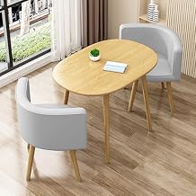 Dining Set for 2 Oval Dining Table Set Small Table and Chairs Set of 2 Kitchen and Dining Room Furniture Compact Dinner Table for 2 Dinette SetGray