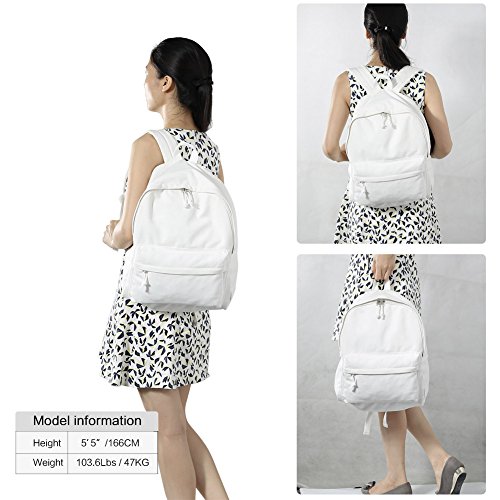 Zicac Unisex Diy Canvas Backpack Daypack Satchel Backpack(Natural White) #TOP6