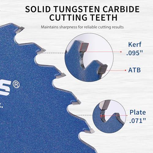 SawWorks 10 Inch 24T ATB Carbide Saw Blade, 5/8" Arbor, Wood Ripping & Framing Blade for Table Saw/Miter Saw — view 2