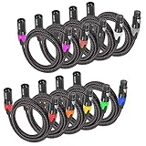 MIKIZ XLR Cables Braided 25ft 10 Packs - Premium Microphone Cable XLR Male to Female Patch Cables