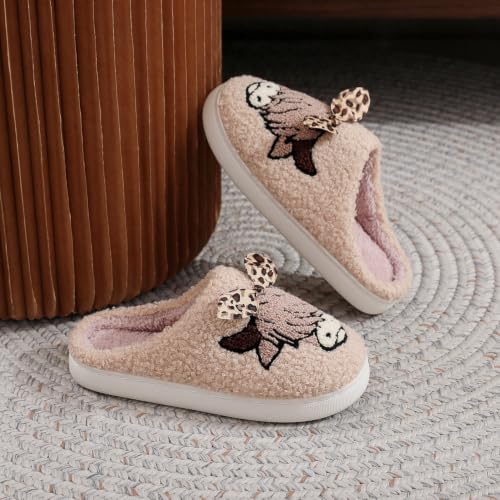 Image of LNERIP Slippers Winter Womens Mens Fluffy Plush Slippers Animals Cute Cartoon House Slippers Cuddly Warm Shoes Indoor Outdoor Girls Women