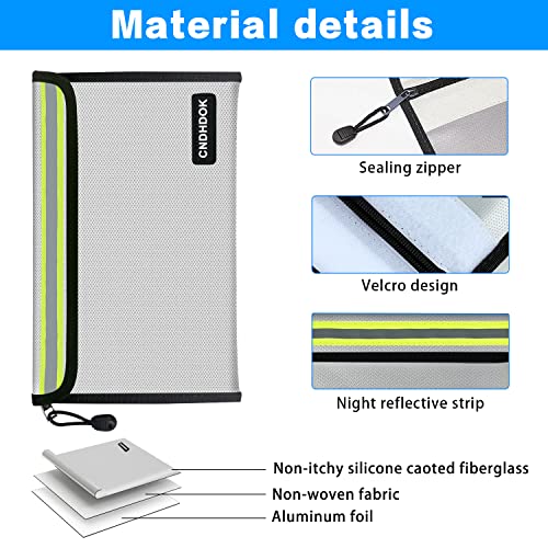 3 peças 280 * 170 mm bolsa de documentos à prova de fogo, bolsa de dinheiro para viagem, escritório