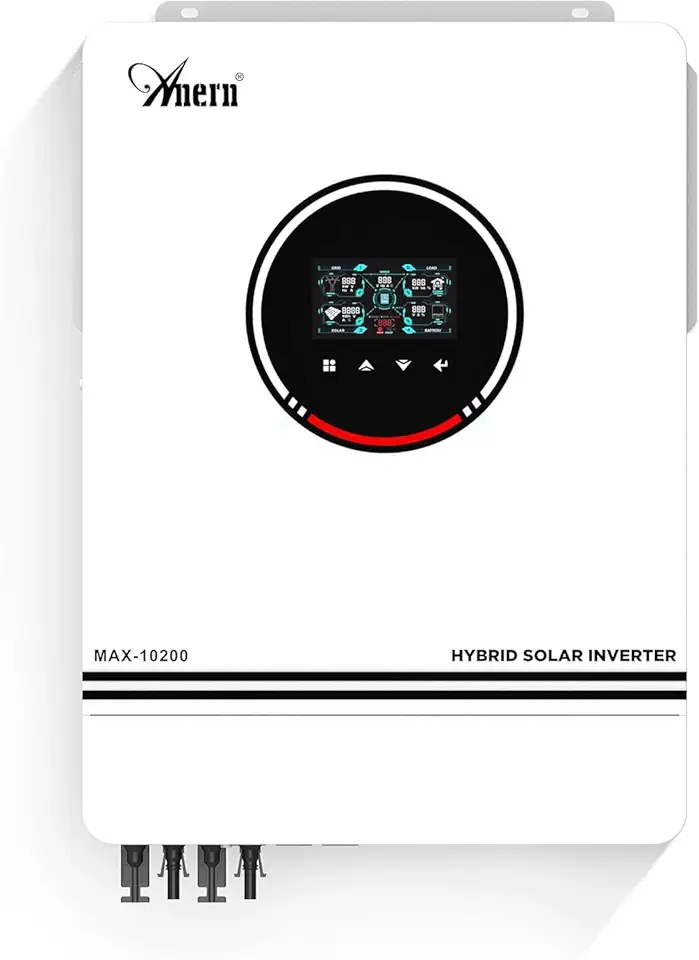 Anern Inversor Híbrido Solar de 10,2KW, 48V DC para 220V-230V AC Off Grid, Inversor Solar de Onda Senoidal Pura com Controlador de Carga MPPT de 160A, Funciona com Bateria de Chumbo-Ácido e Lítio