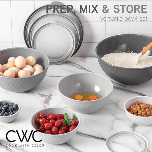 image for COOK WITH COLOR Mixing Bowls with Lids - 12 Piece Plastic Nesting Bowl