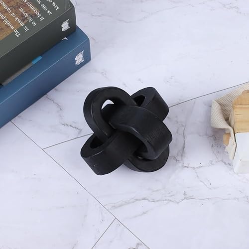 Miniatura 3 de Renococo Decoración de eslabones de madera de 3 eslabones, decoración de nudo de madera de 3.7 pulgadas, nudos de madera, decoración de estante de