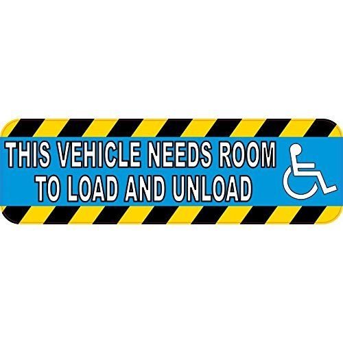 StickerTalk This Vehicle Needs Room to Load and Unload Vinyl Sticker, 10 inches by 3 inches