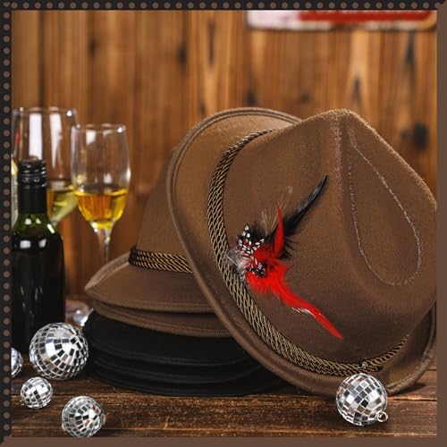 Image of Funtery 6 Pcs Oktoberfest Hats for Men German Hats Felt Bavarian Costume Accessories for Adults Unisex Party
