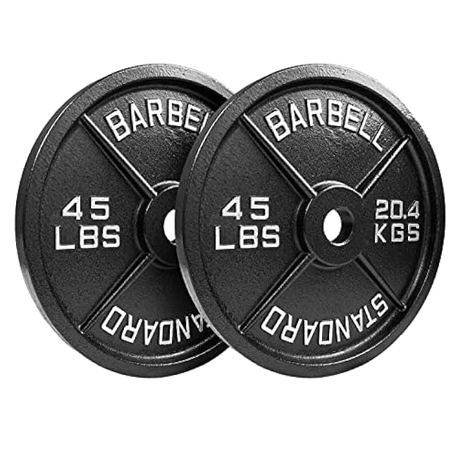 Steel Olympic Plates 175LB Set - 2 inch Olympic Hammertone Coated 2x 2.5lb, 5lb, 10lb, 25lb, & 45lb for Weight Lifting Training