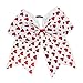 Valentine's Day Red Heart-shaped Bow Tie Large Cheer Bowknot. Large Cheer Hair Bows Ponytail Holder Elastic Band.(QRJ3-A)